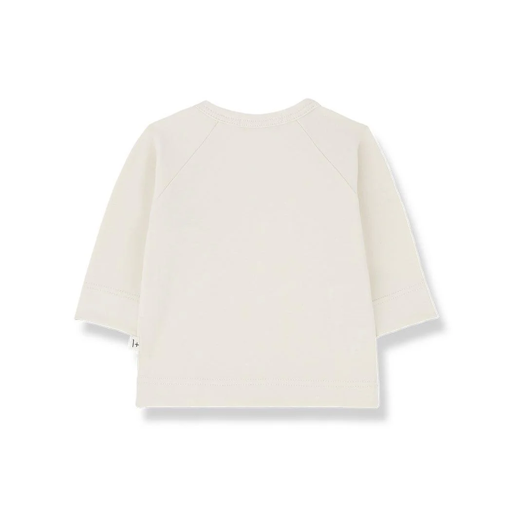 1+ In The Family Elodie Long Sleeve Newborn Shirt - Ecru - Image 2
