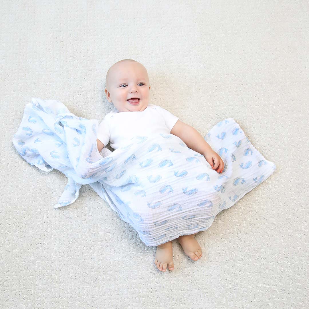 aden + anais Essentials Cotton Muslin Swaddle Blankets - Natural History - 4 Pack - Image 5
