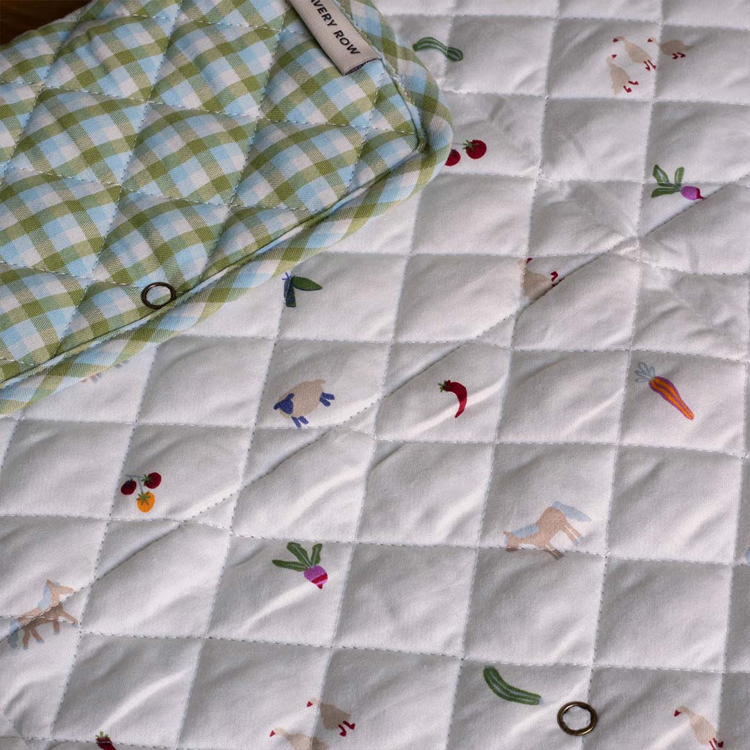 Avery Row Cotton Travel Baby Changing Mat - Greenhouse Gingham - Image 4