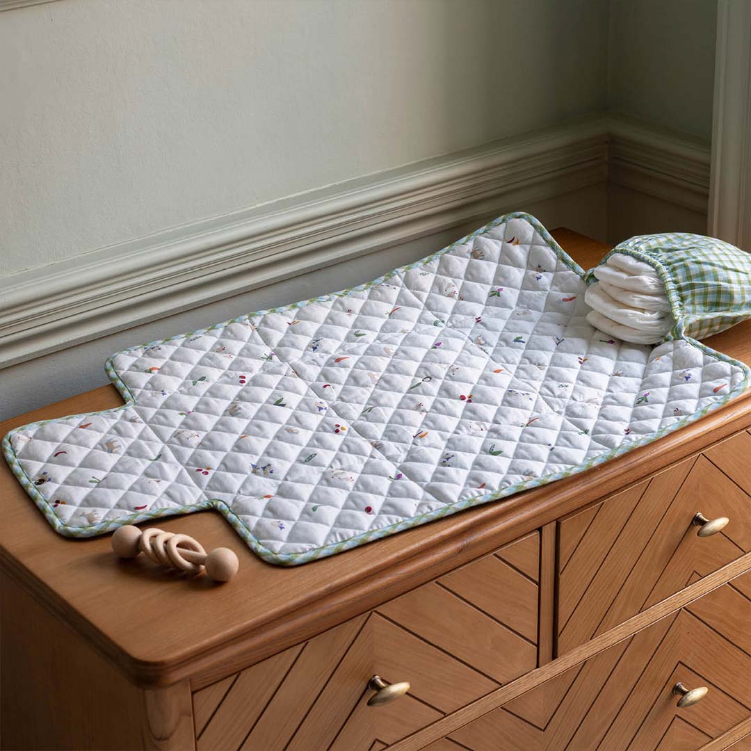 Avery Row Cotton Travel Baby Changing Mat - Greenhouse Gingham - Image 6