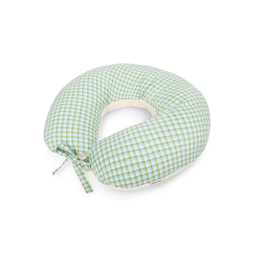 Avery Row Nursing Pillow - Greenhouse Gingham