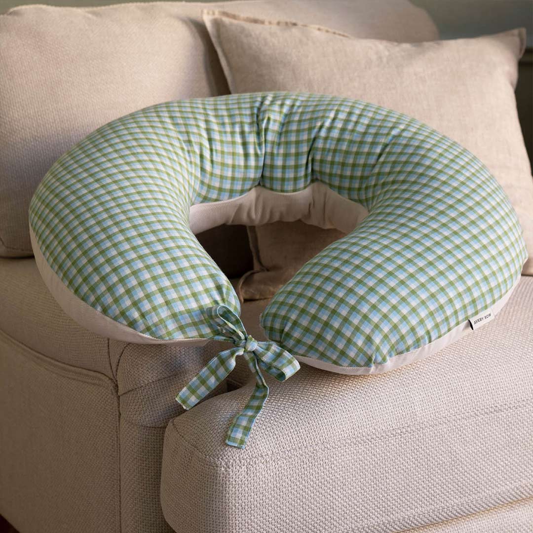 Avery Row Nursing Pillow - Greenhouse Gingham - Image 3