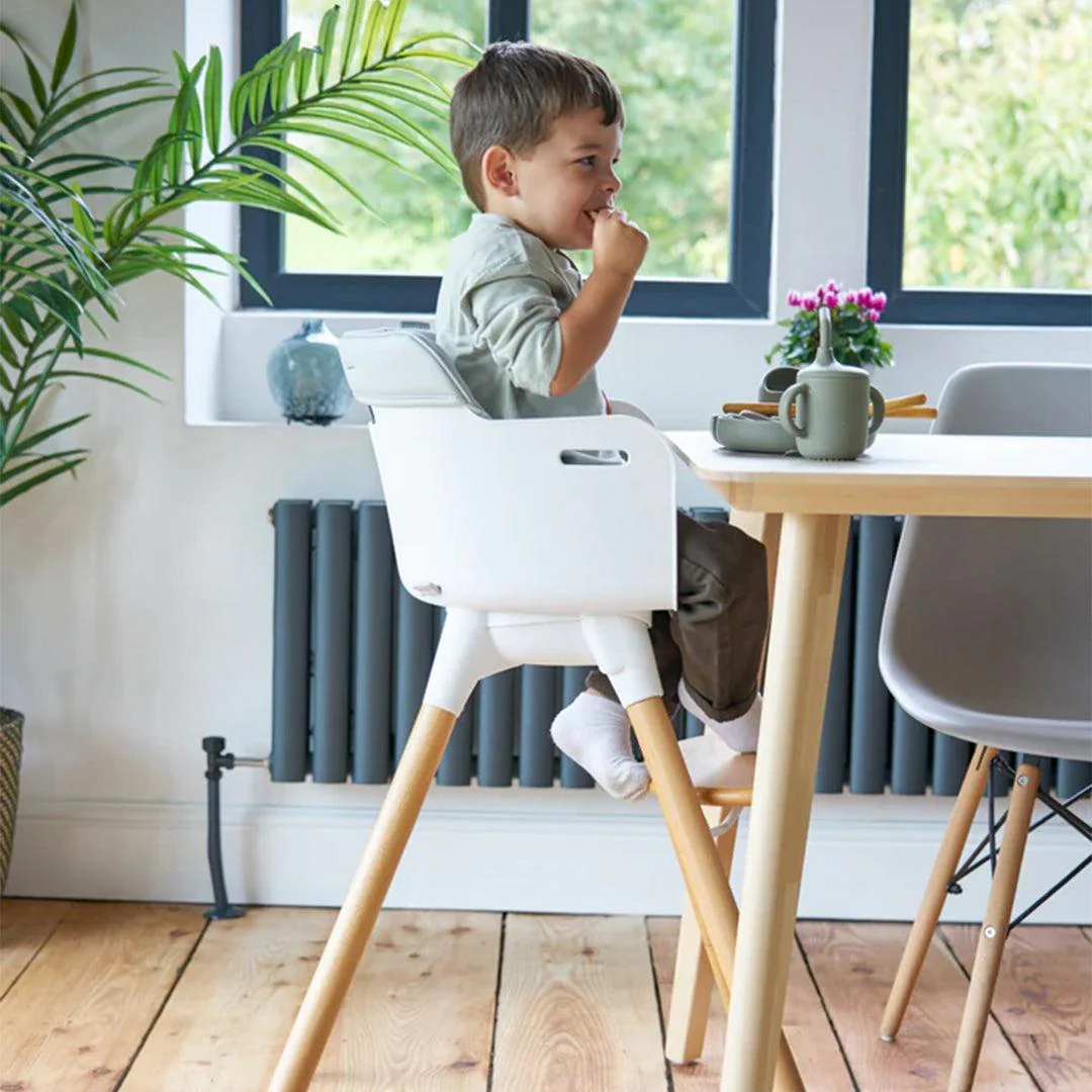 Bababing Una Highchair - White/Wood/Grey - Image 4
