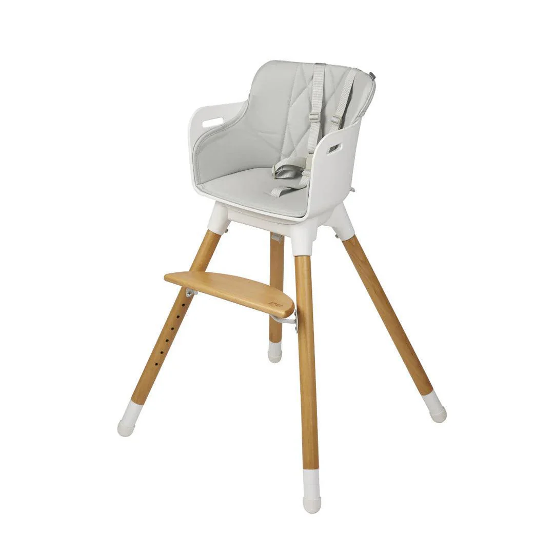 Bababing Una Highchair - White/Wood/Grey - Image 6