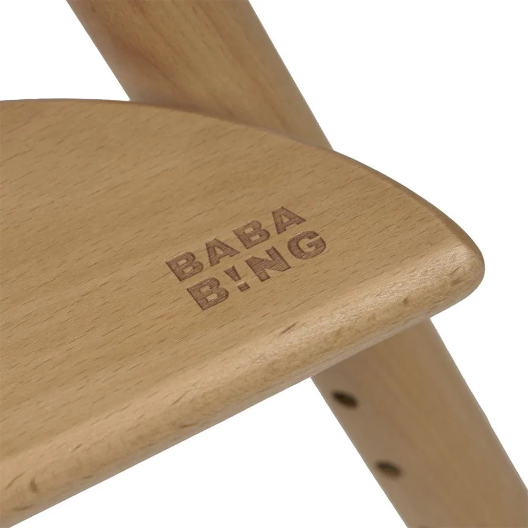 Bababing Una Highchair - White/Wood/Grey - Image 9