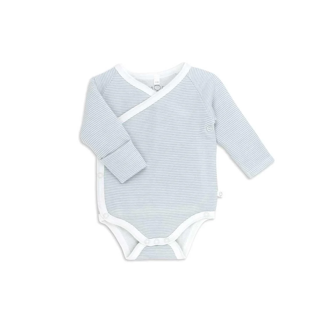MORI Long Sleeve Kimono Bodysuit - Blue - Image 3