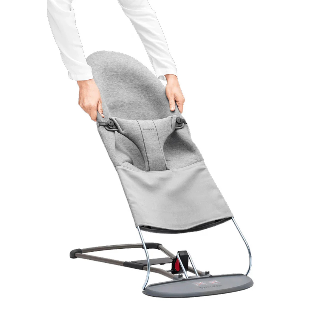 BabyBjörn 3D Jersey Fabric Seat for Bouncer - Light Grey - Image 3