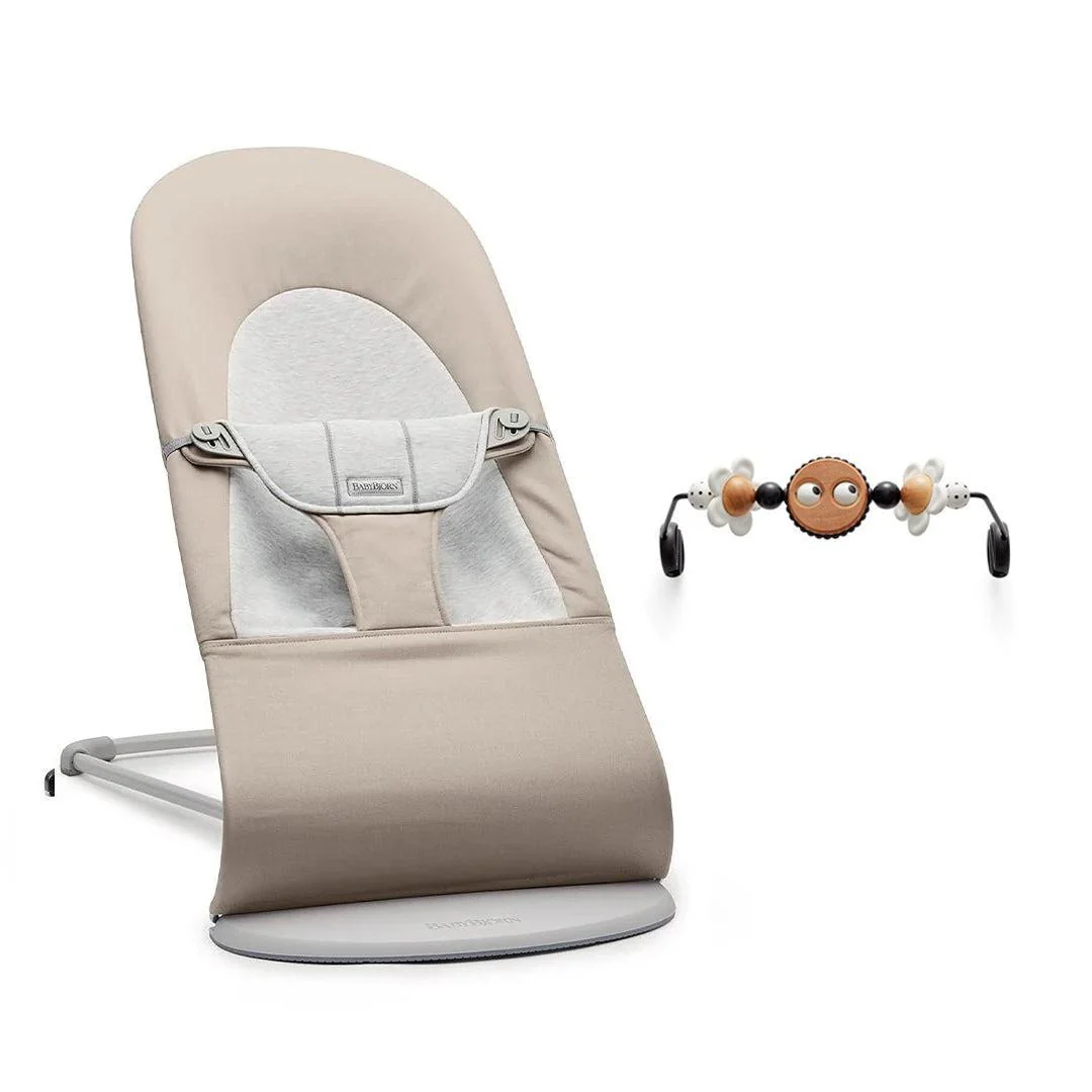 BabyBjörn Balance Soft Baby Bouncer - Beige/Grey - Woven/Jersey - Image 6