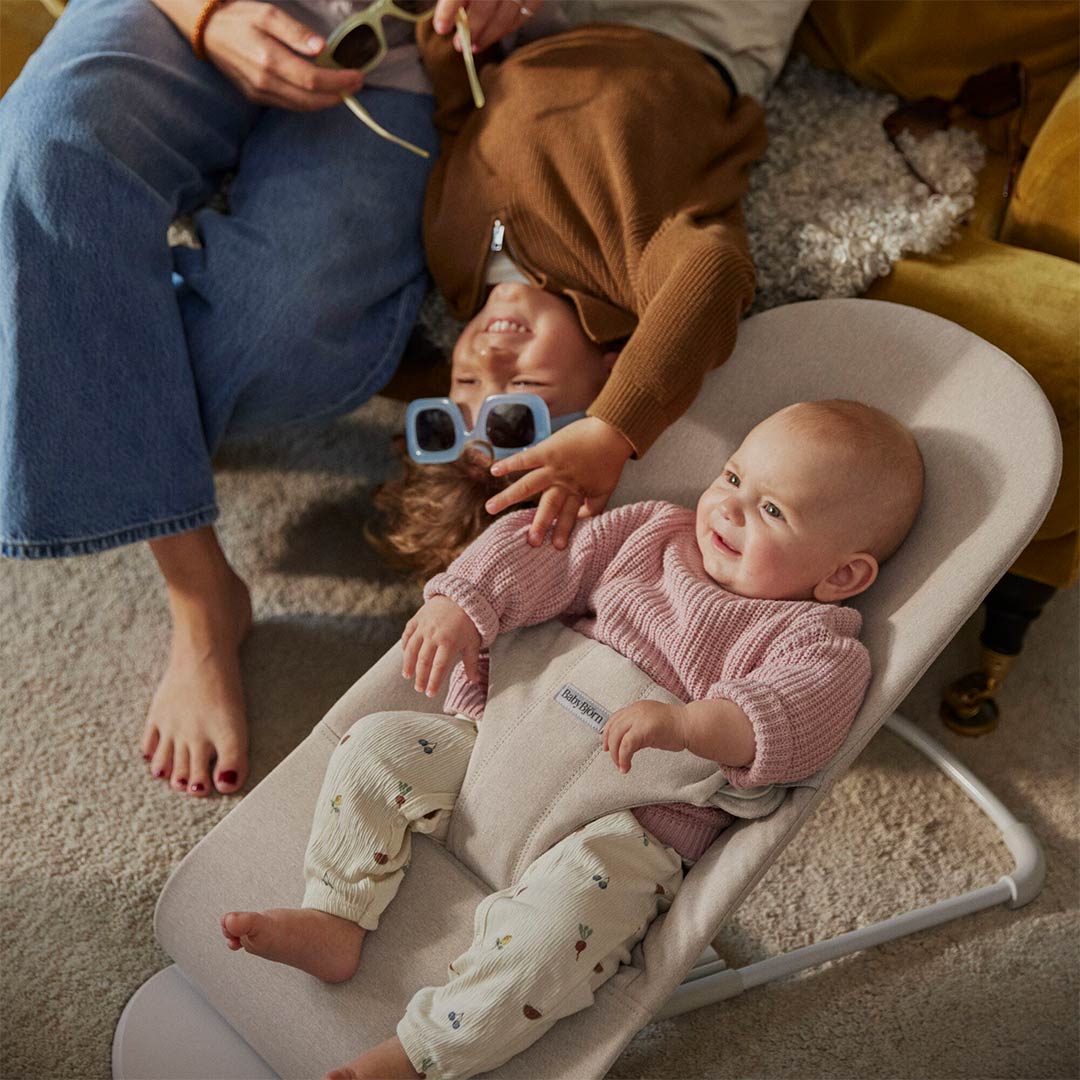 BabyBjorn Bouncer Bliss Woven Melange - Light Beige - Image 2