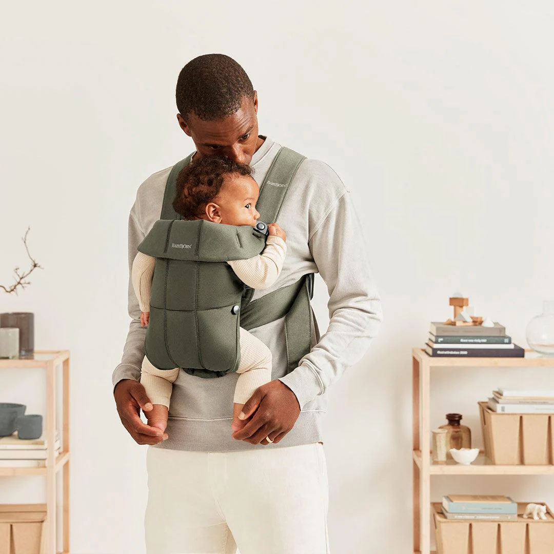 BabyBjorn Mini Woven Baby Carrier - Dark Green - Image 3