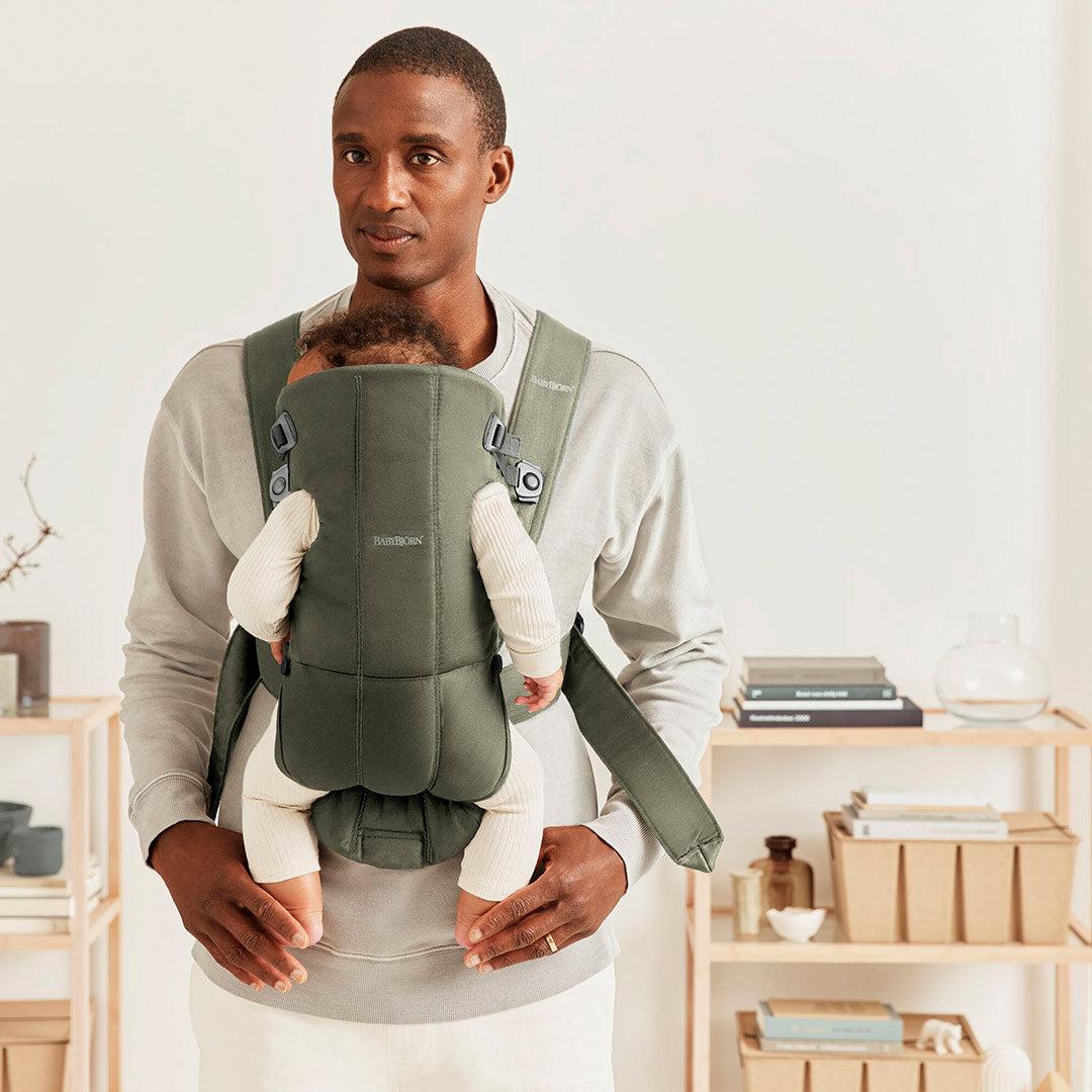 BabyBjorn Mini Woven Baby Carrier - Dark Green - Image 7