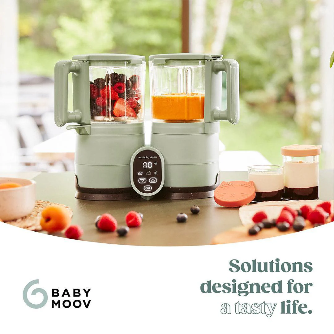 Babymoov Nutribaby Glass Baby Food Maker - Green - Image 11