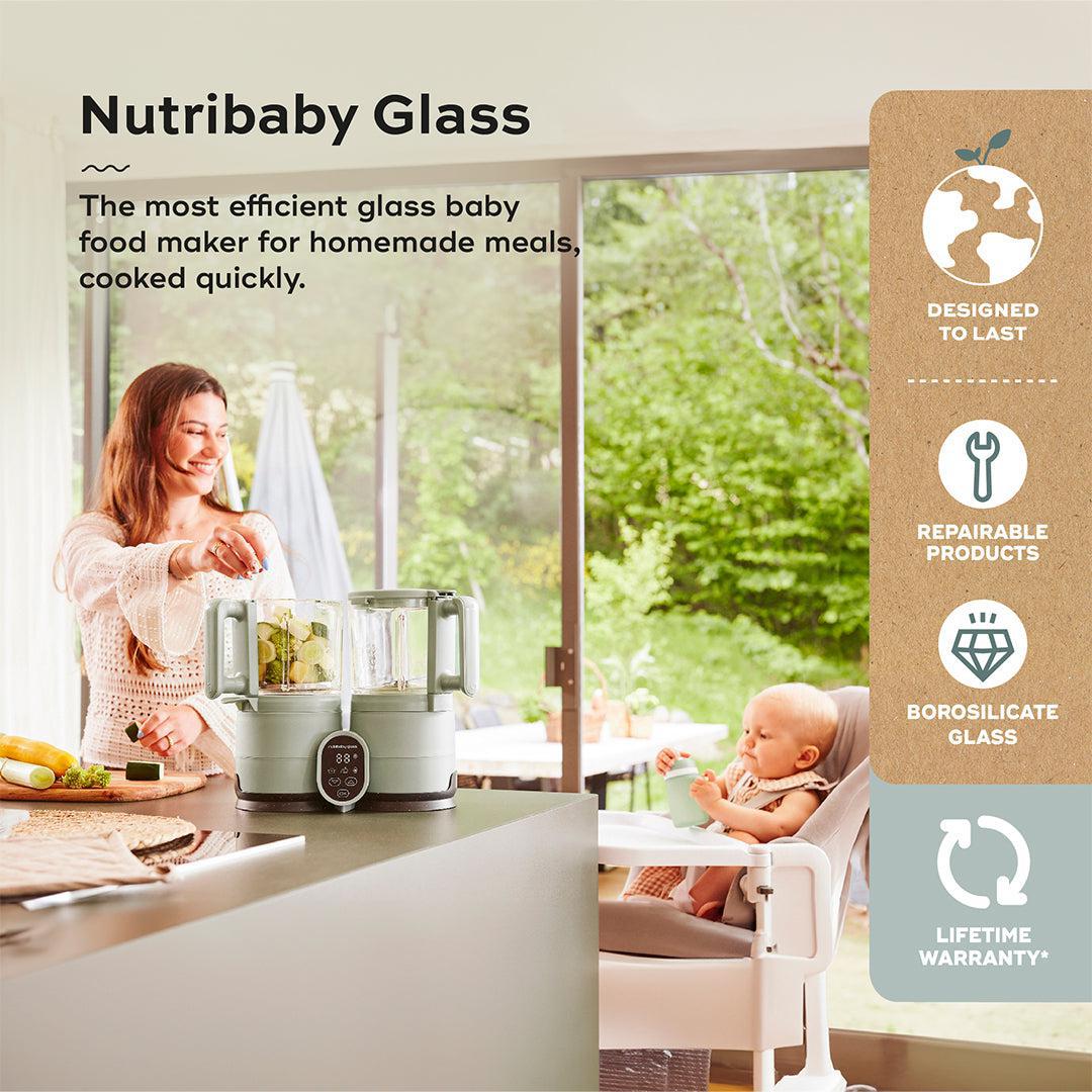 Babymoov Nutribaby Glass Baby Food Maker - Green - Image 3