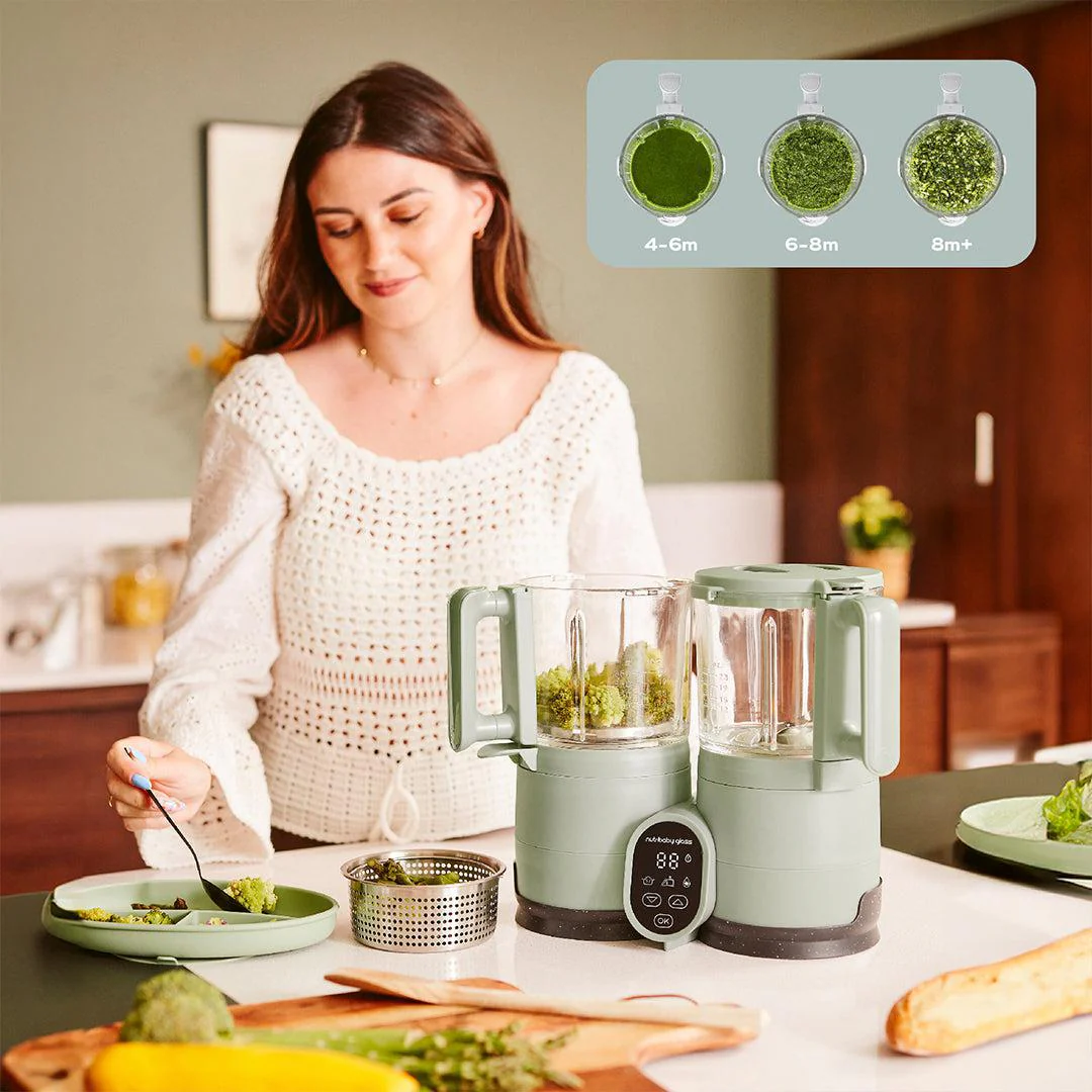 Babymoov Nutribaby Glass Baby Food Maker - Green - Image 8