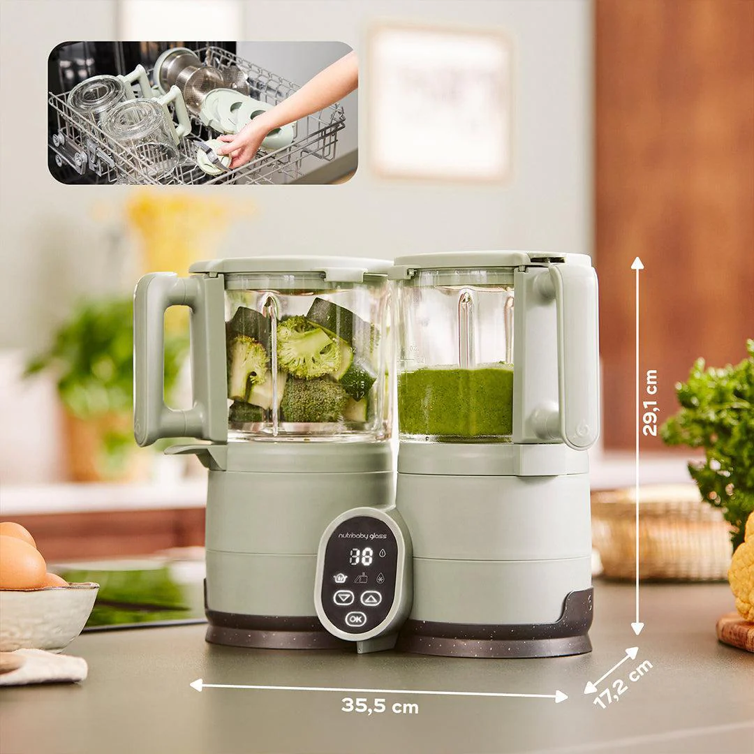Babymoov Nutribaby Glass Baby Food Maker - Green - Image 9