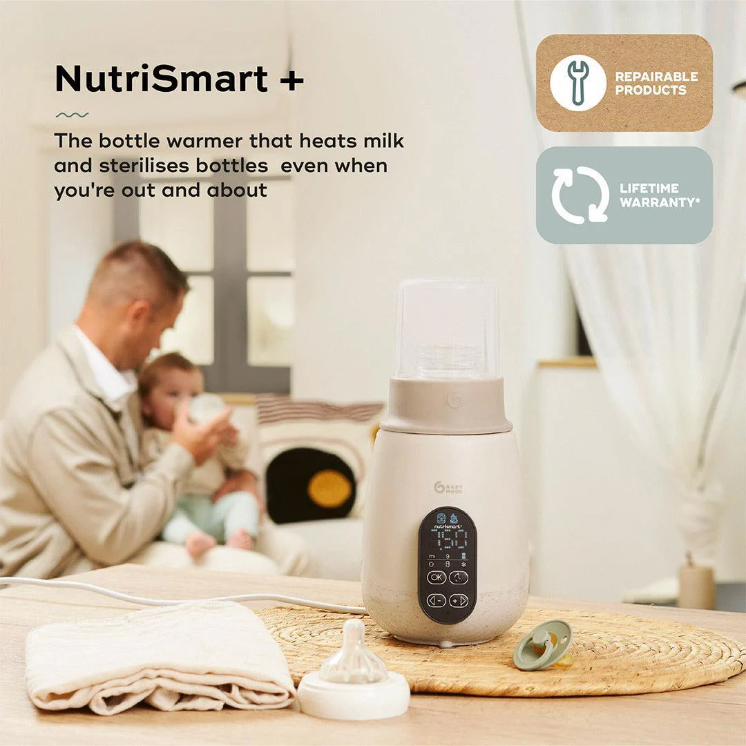 Babymoov NutriSmart+ 4 in 1 Bottle Warmer & Steriliser - with 12v Travel Adaptor - Mineral Beige - Image 2