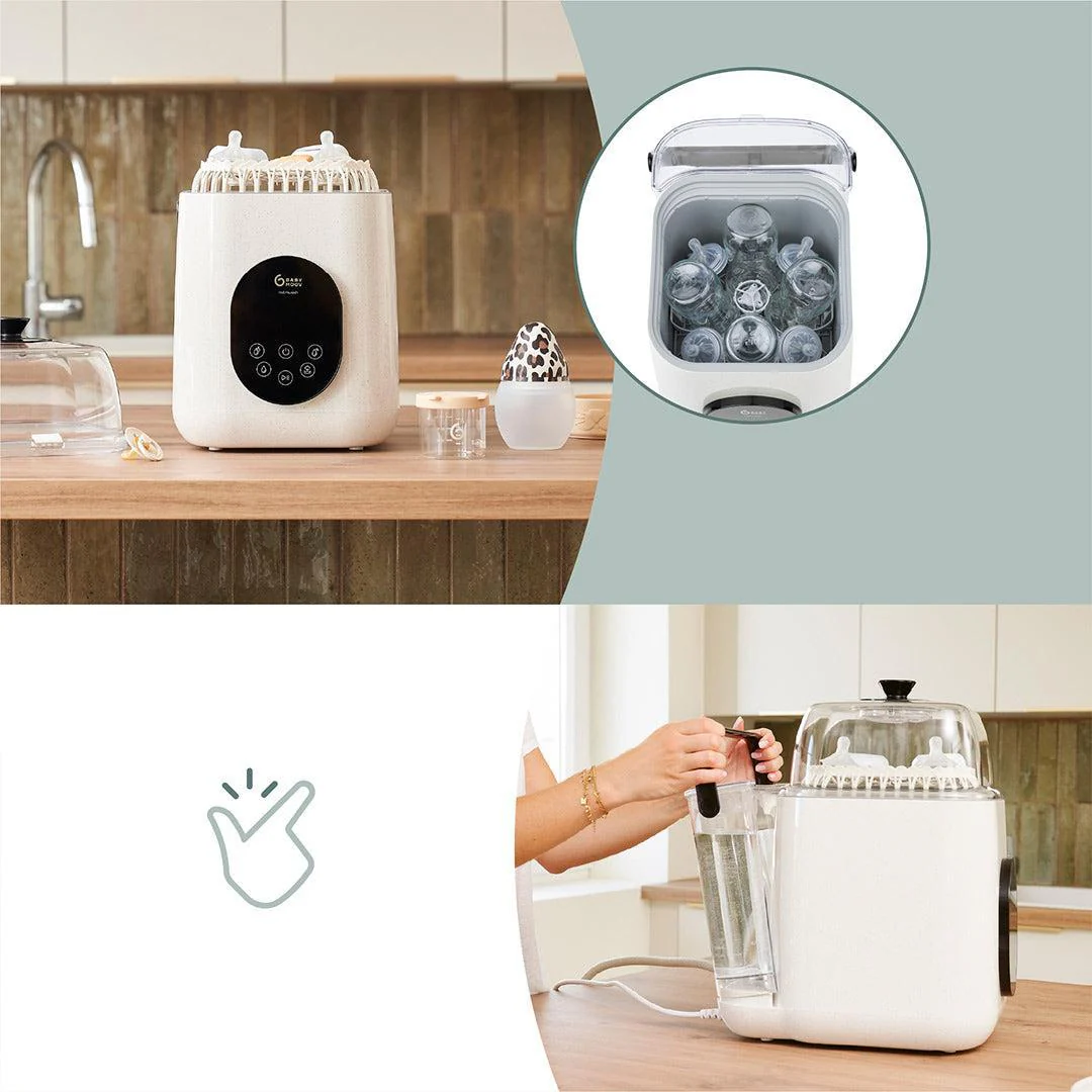 Babymoov NutriWash 4 in 1 Bottle Washer, Steriliser, Dryer & Storer - Mineral Beige - Image 6