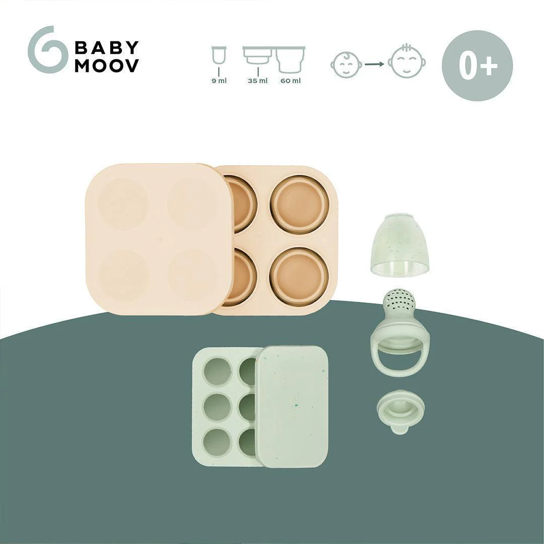 Babymoov Silicone Containers & Feeder Set - Green - Image 3