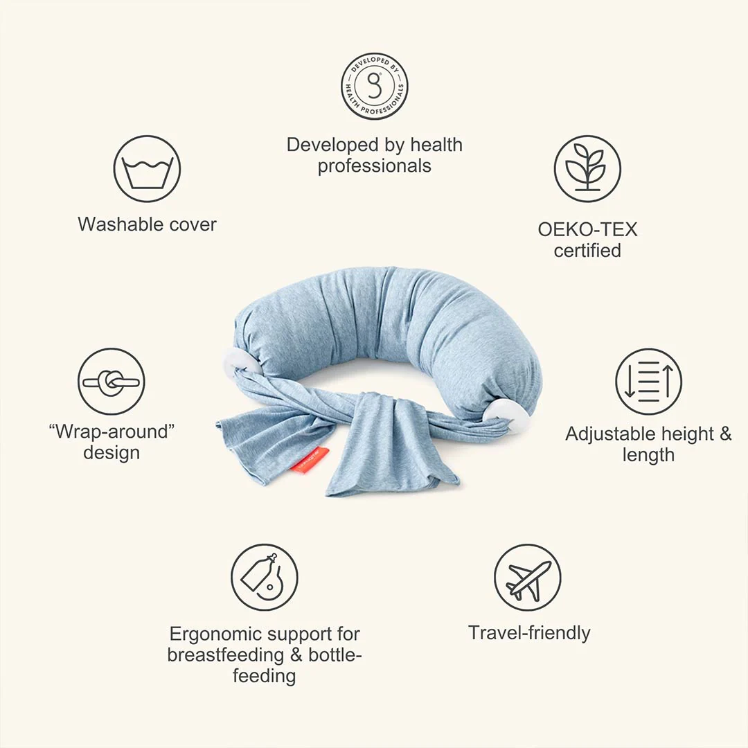 bbhugme Nursing Pillow - Blue Melange - Image 4