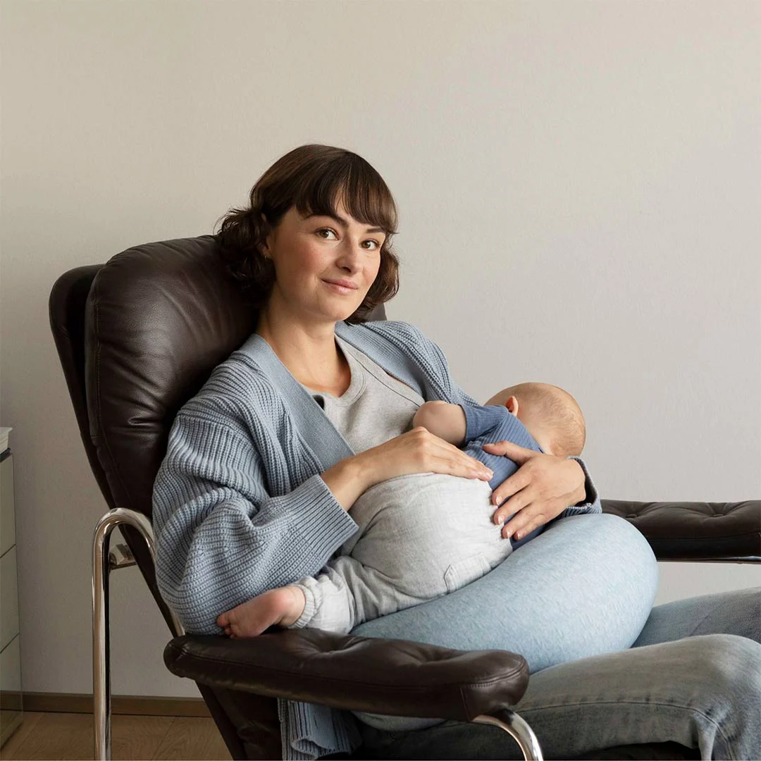 bbhugme Nursing Pillow - Blue Melange - Image 6