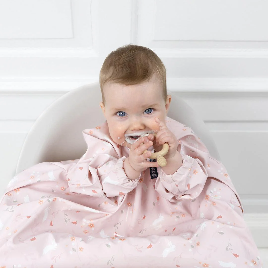 Bibado Long Sleeve Coverall Weaning Bib - Botanical Bunnies - Image 2