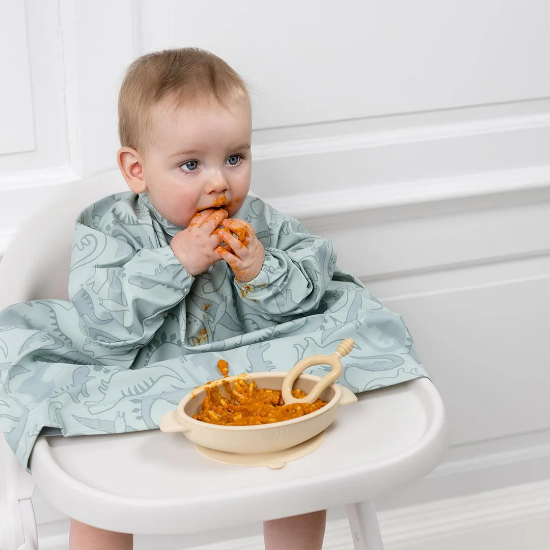 Bibado Long Sleeve Coverall Weaning Bib - Dino Roar - Image 2