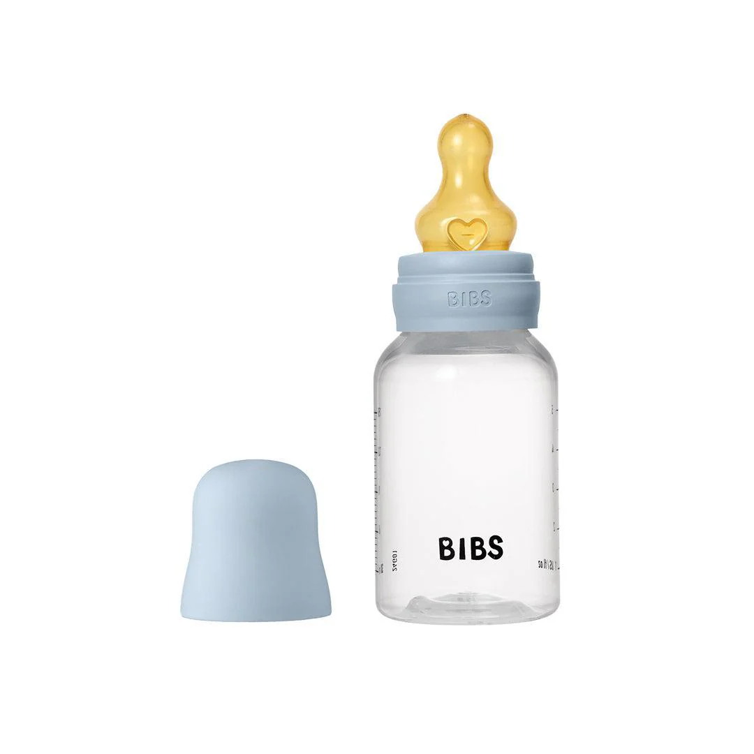 BIBS Baby Bottle Latex 1 Pack - Baby Blue - Image 3