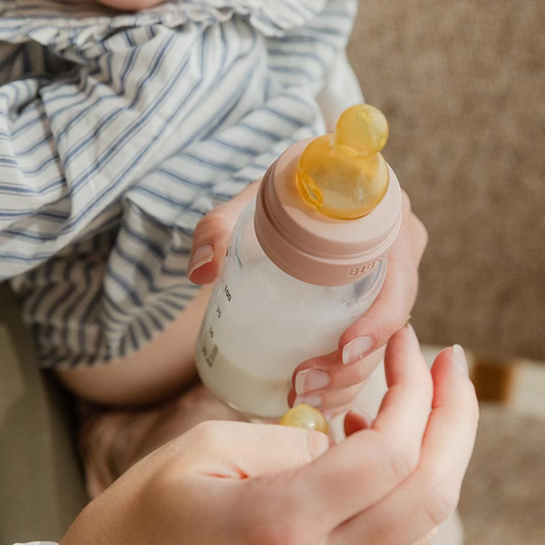 BIBS Baby Glass Bottle Complete Set - Blush - Image 2