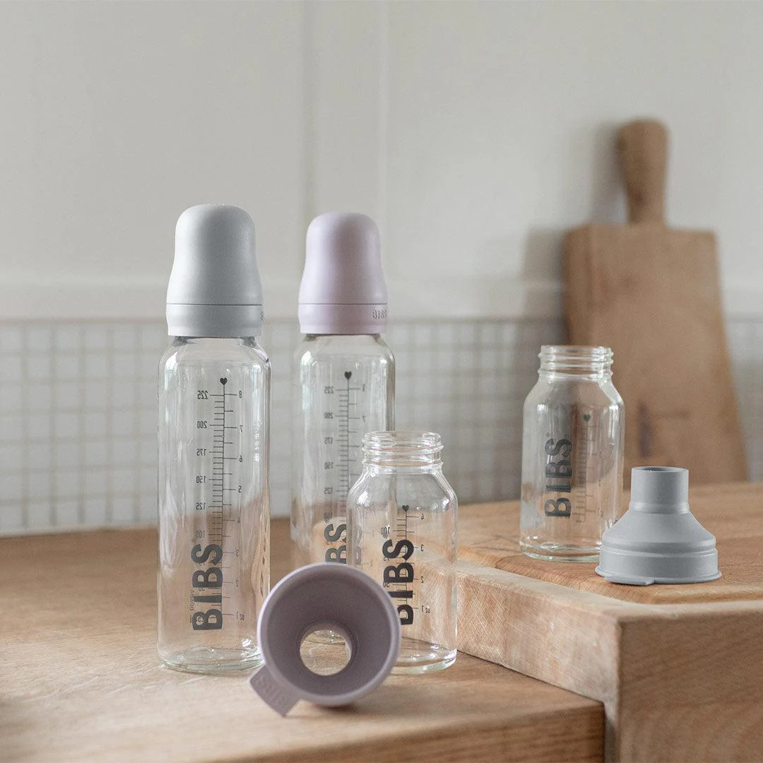 BIBS Baby Glass Bottle Complete Set - Sage - Image 2