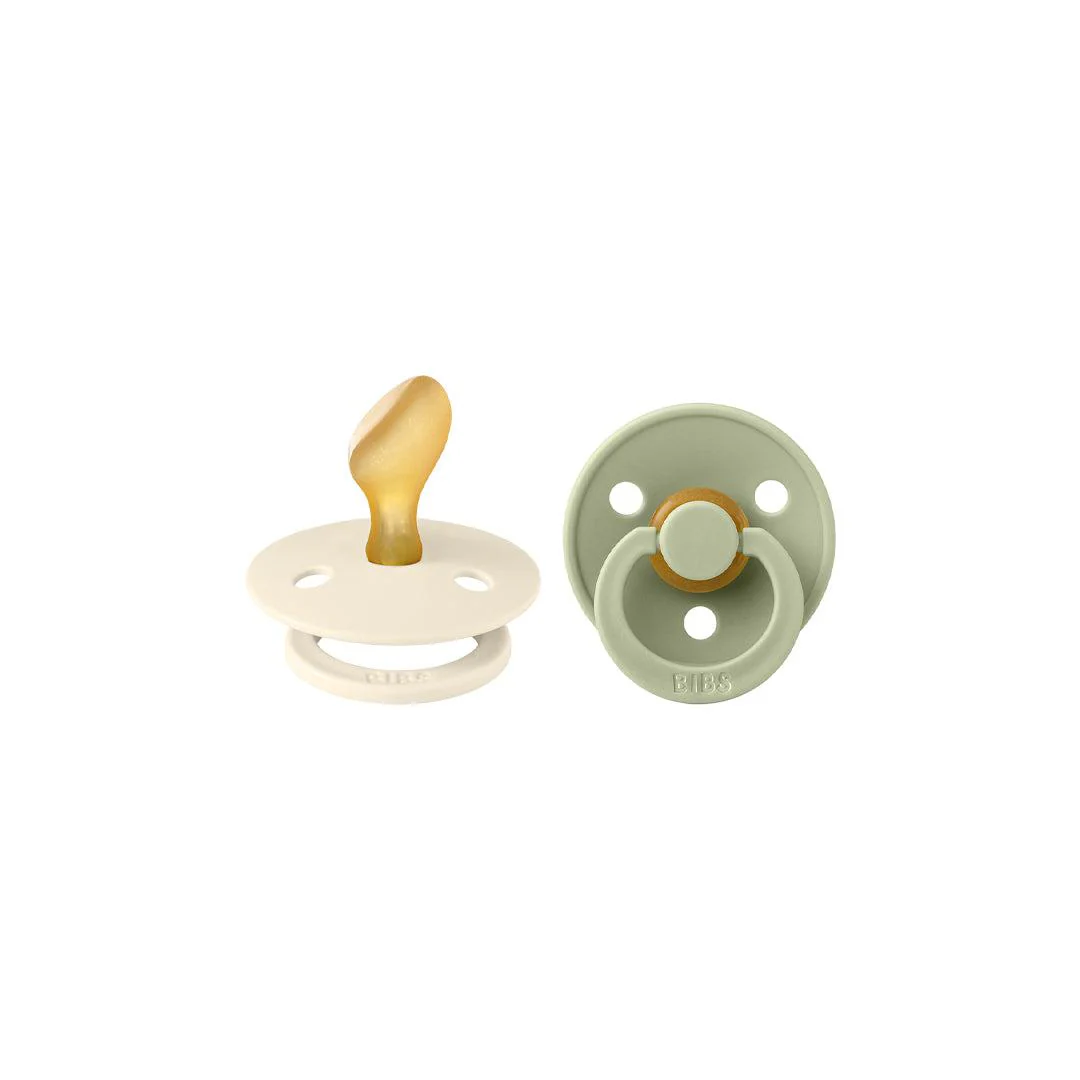 BIBS Colour Anatomical Pacifier - 2 Pack - Ivory/Sage - Latex - Image 7