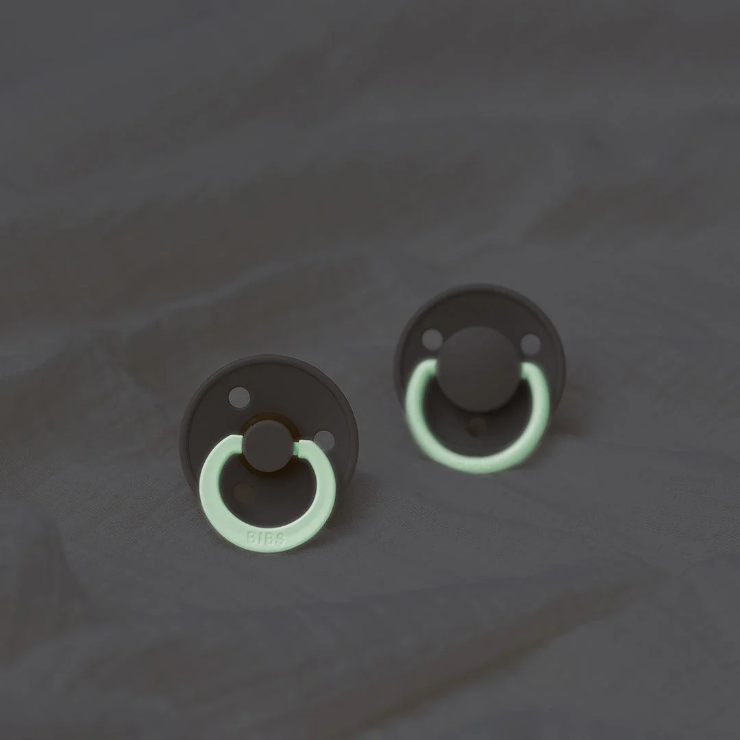 BIBS Colour GLOW Latex Pacifiers - Sage + Cloud - 2 Pack - Image 3