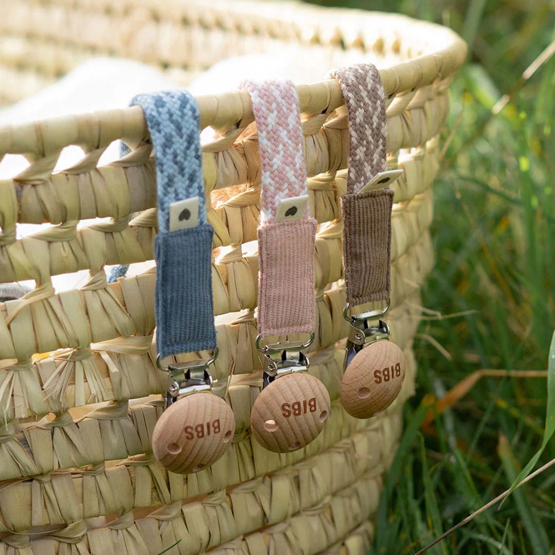 BIBS Paci Braid Pacifier Clip - Sage + Ivory - Image 3