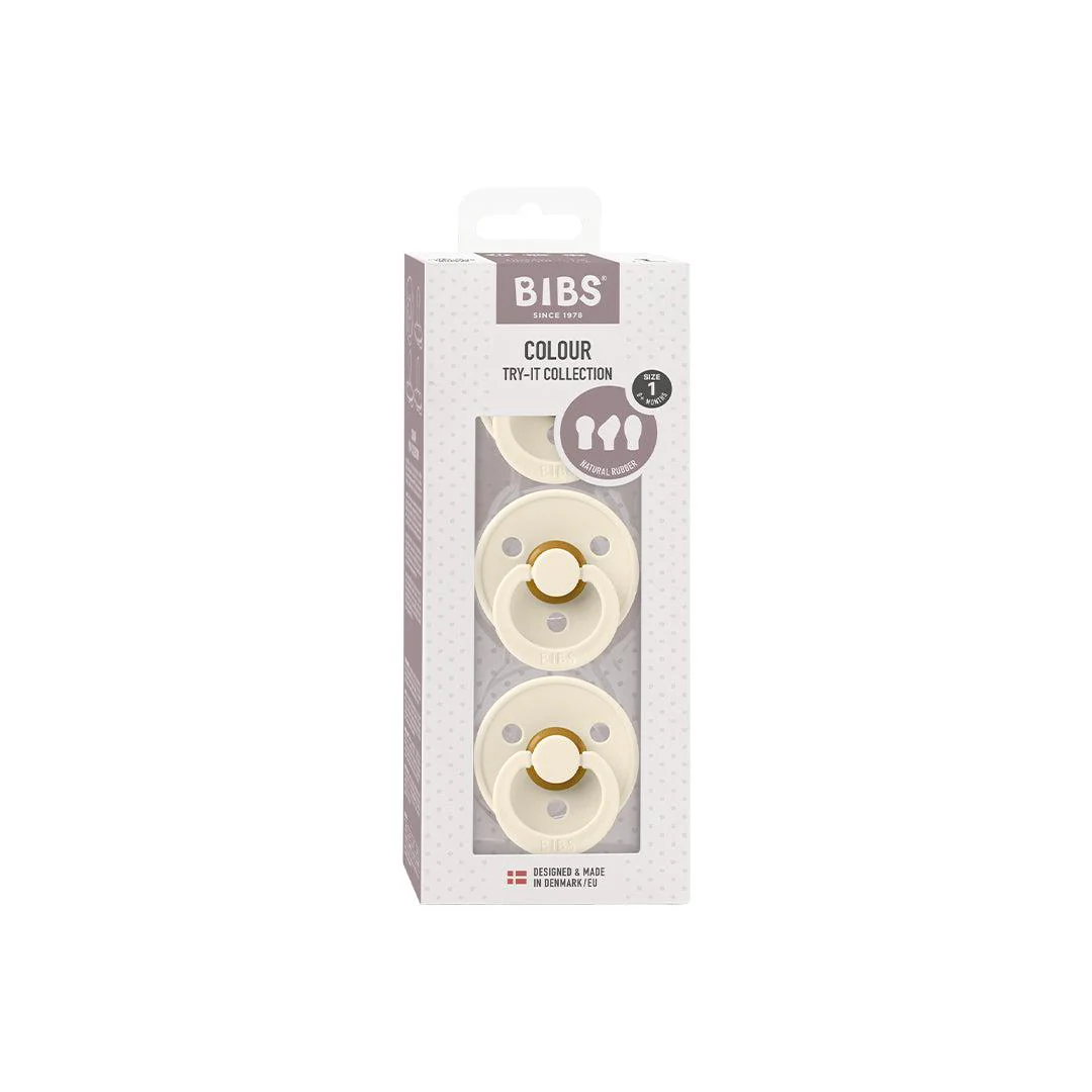 BIBS Try-It Colour Pacifiers - 3 Pack - Ivory - Image 3