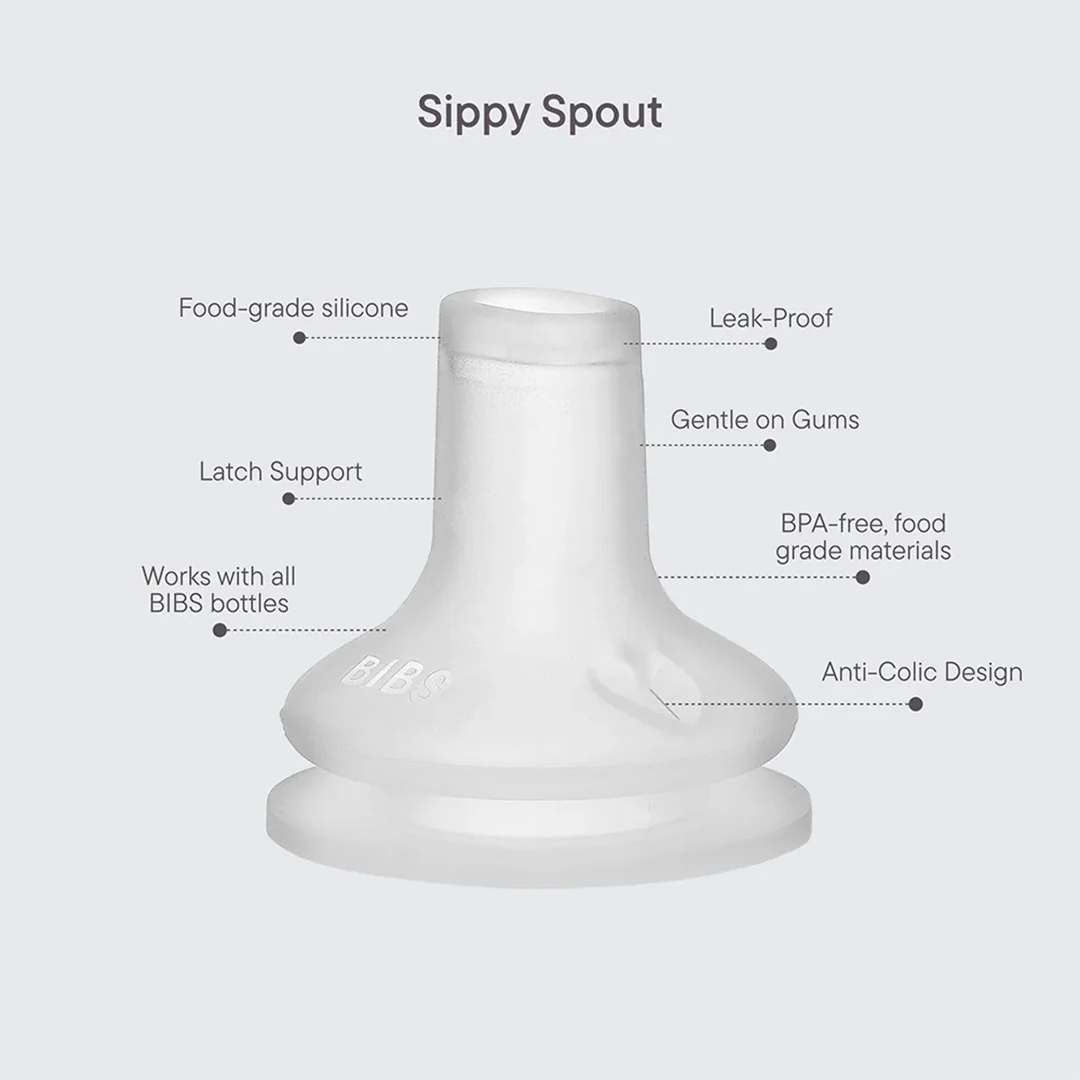 BIBS World Baby Bottle Spout Silicone 2 Pack - Image 2