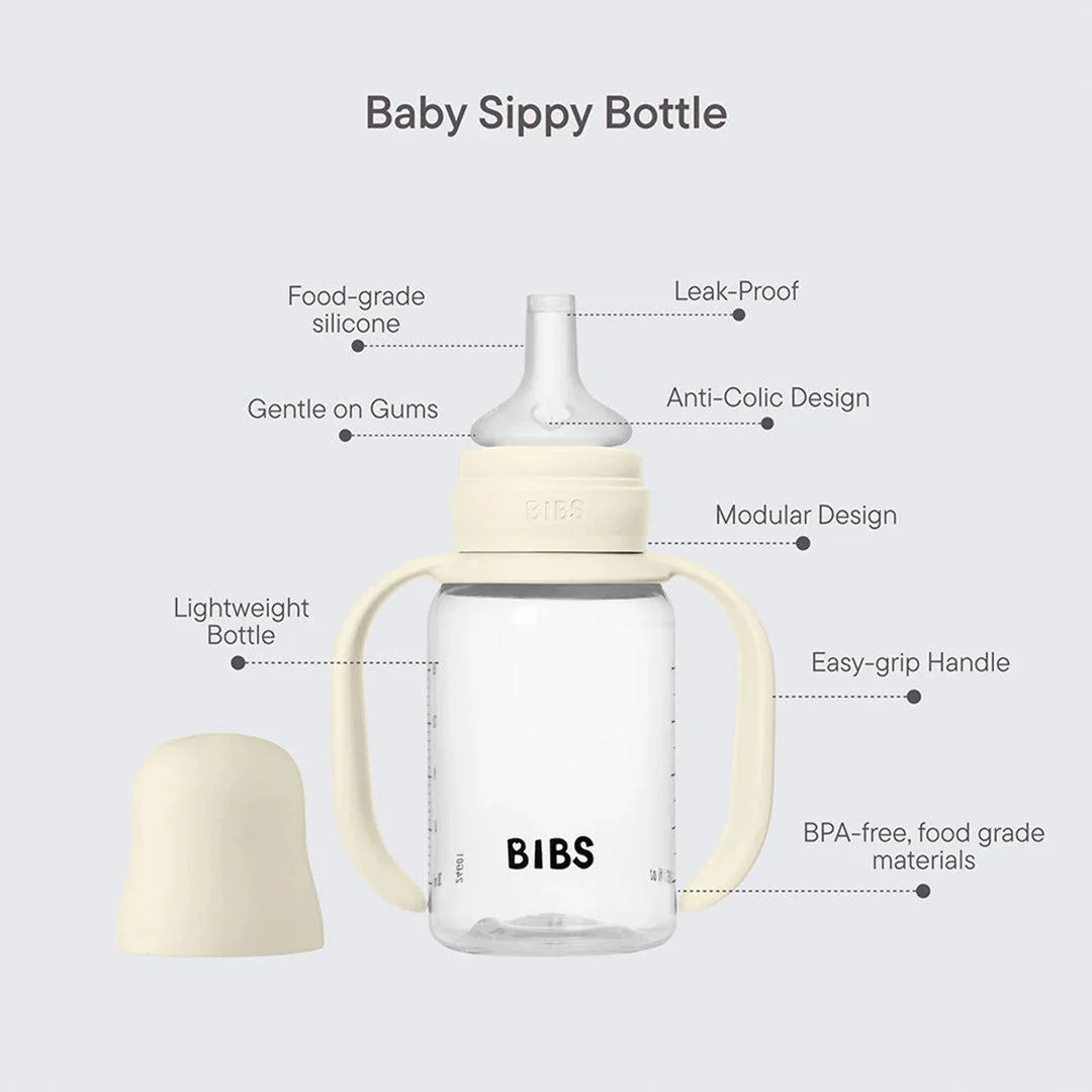 BIBS World Baby Sippy Bottle Spout Silicone 1 Pack 150ml - Sage - Image 3