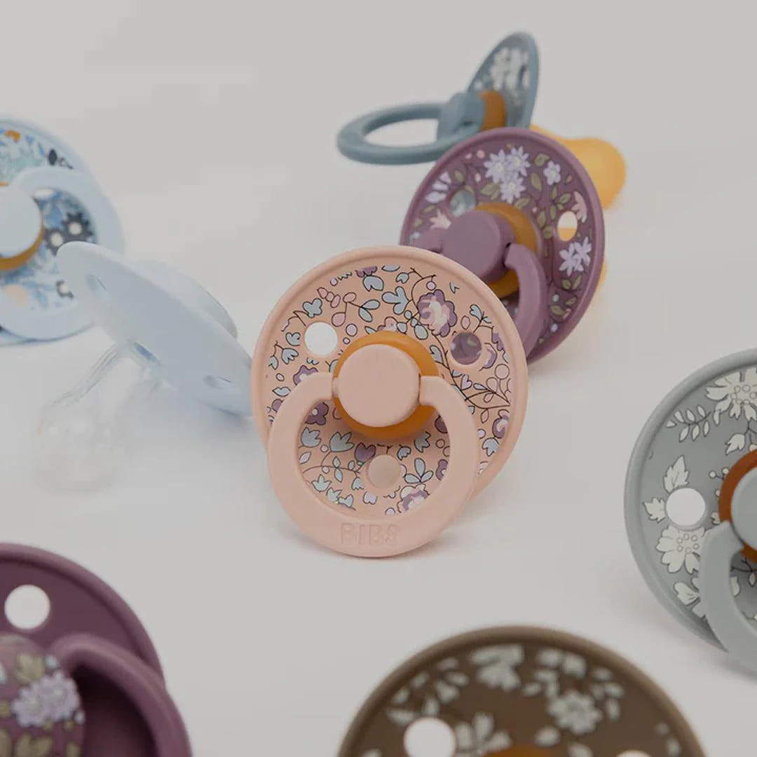 BIBS X LIBERTY Colour Latex Pacifier - 2 Pack - Dusty Blue Mix - Eloise - Image 2