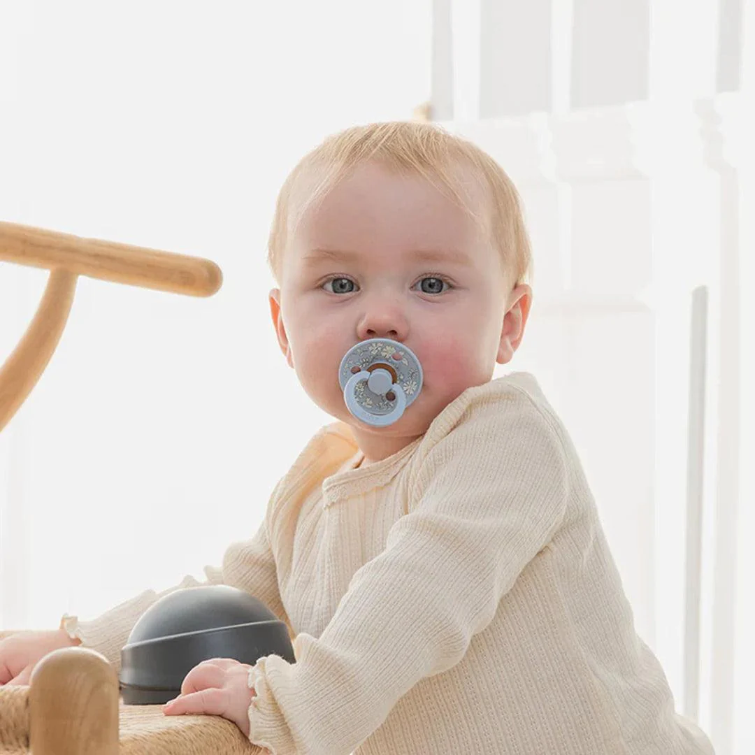 BIBS X LIBERTY Colour Latex Pacifier - 2 Pack - Dusty Blue Mix - Eloise - Image 3