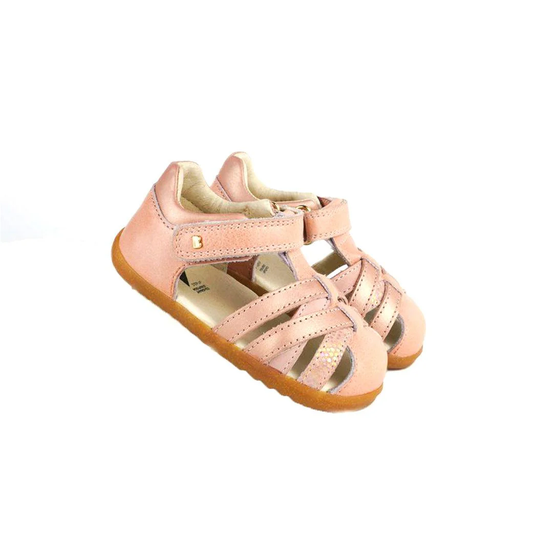 Bobux Step Up Cross Jump Sandals - Dusk Pearl + Rose Gold