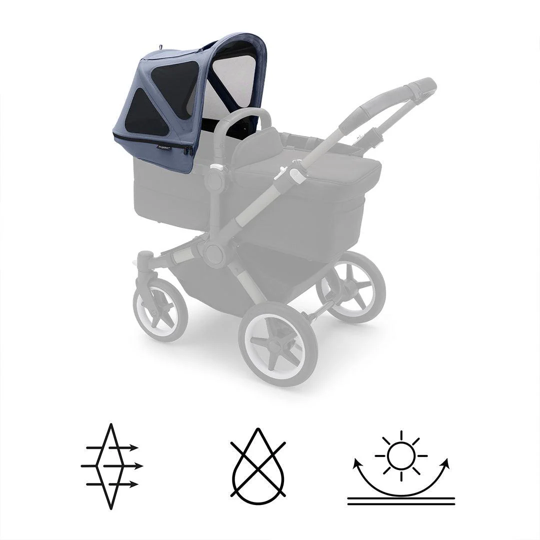 Bugaboo Donkey Breezy Sun Canopy - Seaside Blue - Image 3