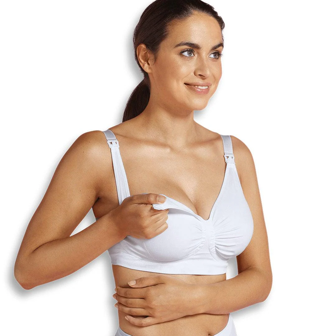 Carriwell Maternity + Nursing Bra with Carri-Gel Support - White - Image 3