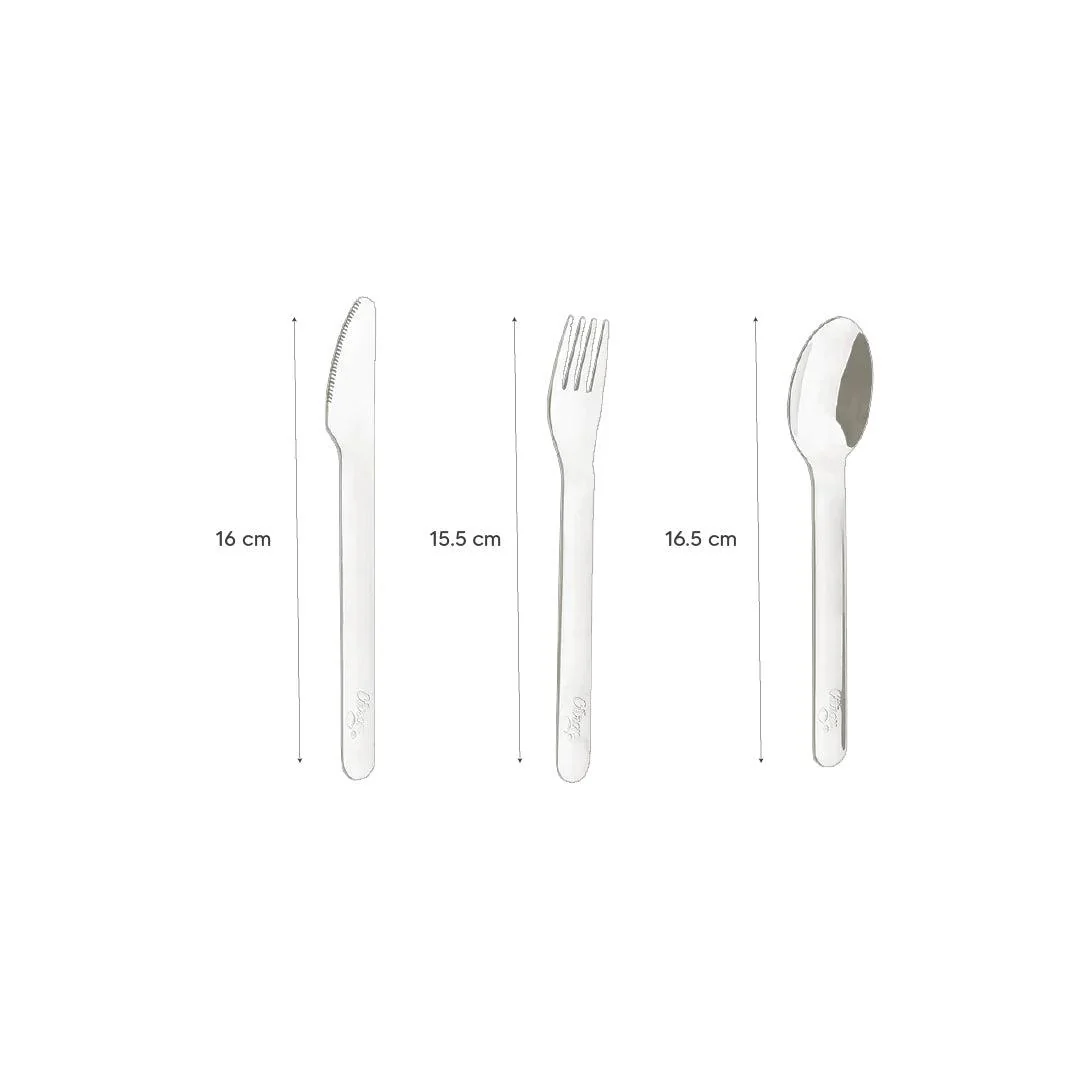 Citron 3 Piece Cutlery Set With Silicone Case - Dusty Blue - Image 5