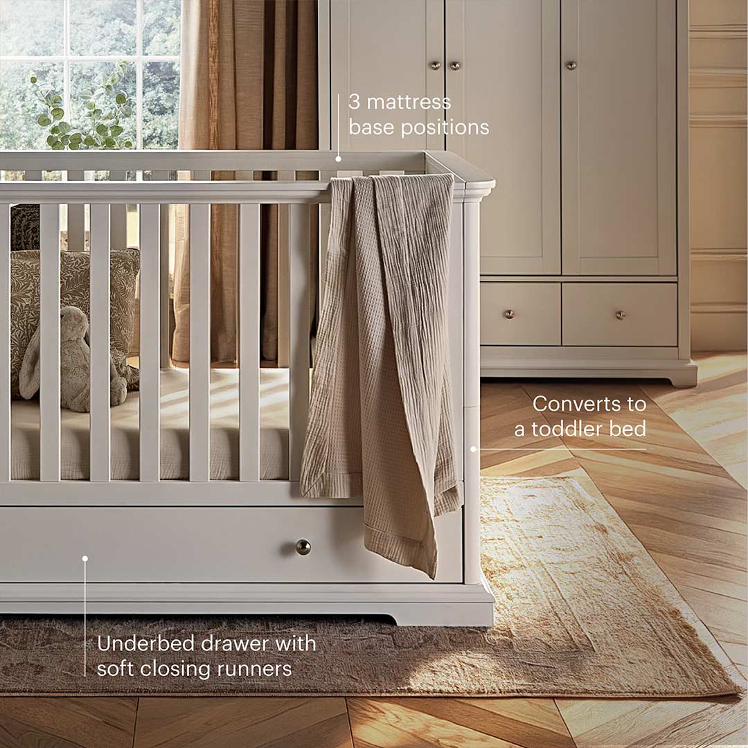 CuddleCo Beaumont Cot Bed - Low - White - Image 3