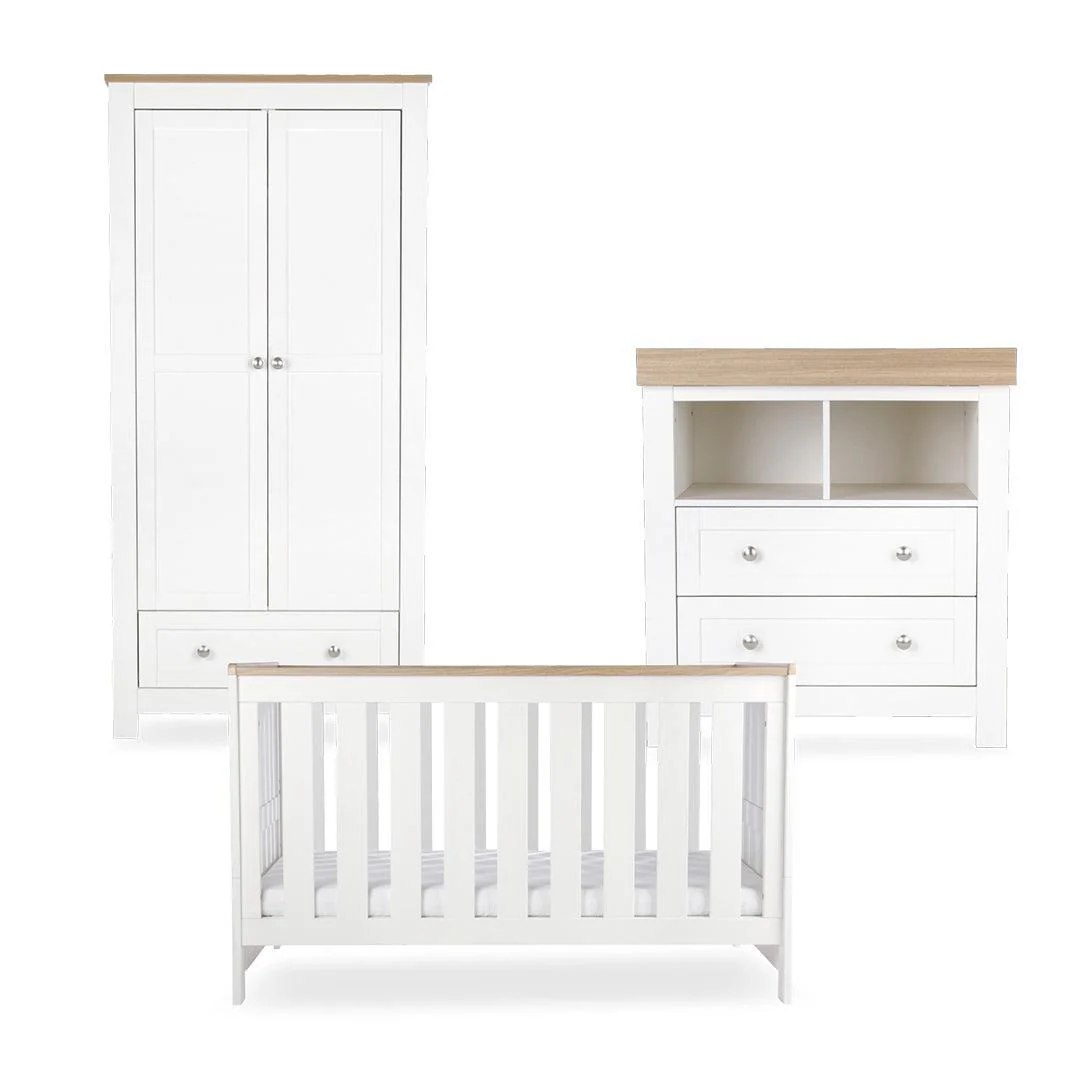CuddleCo Burford 3pc Set - White/Oak
