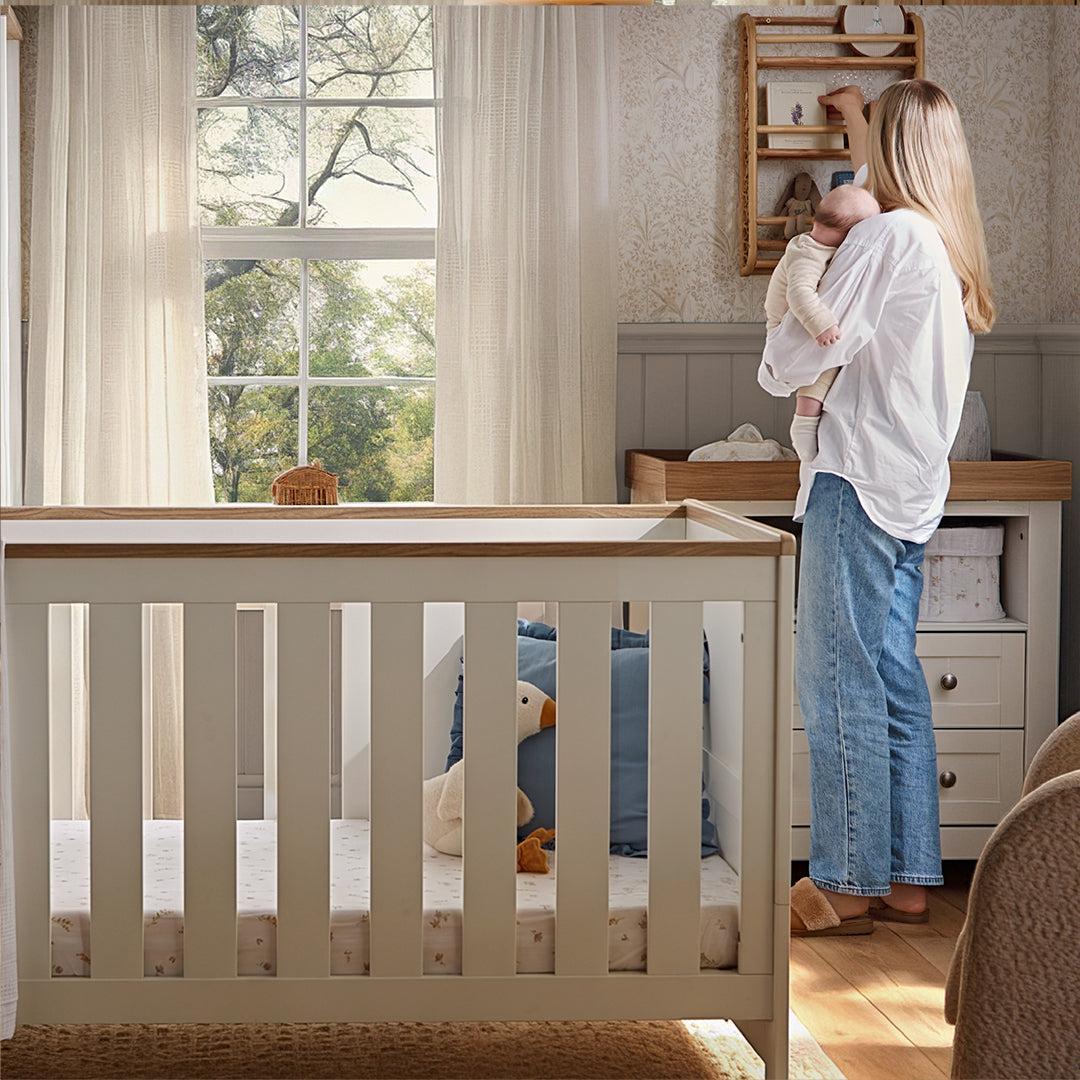 CuddleCo Burford Cot Bed - White/Oak - Image 3