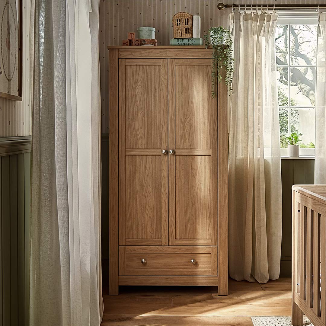 CuddleCo Burford Wardrobe - Oak - Image 2