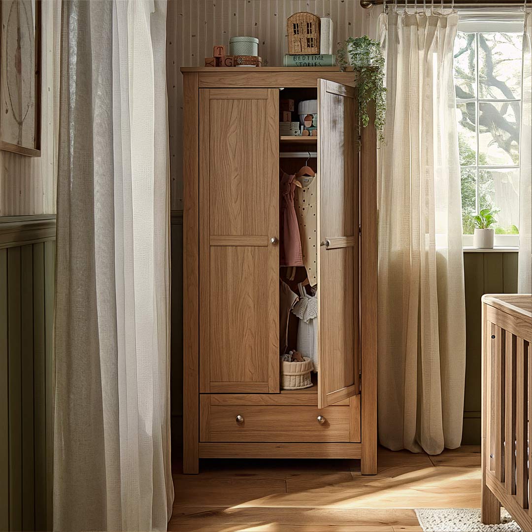 CuddleCo Burford Wardrobe - Oak - Image 5