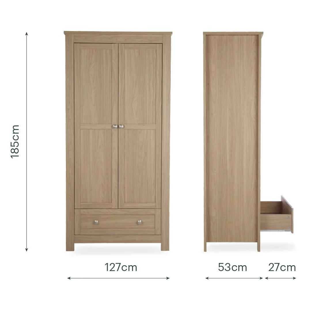 CuddleCo Burford Wardrobe - Oak - Image 6