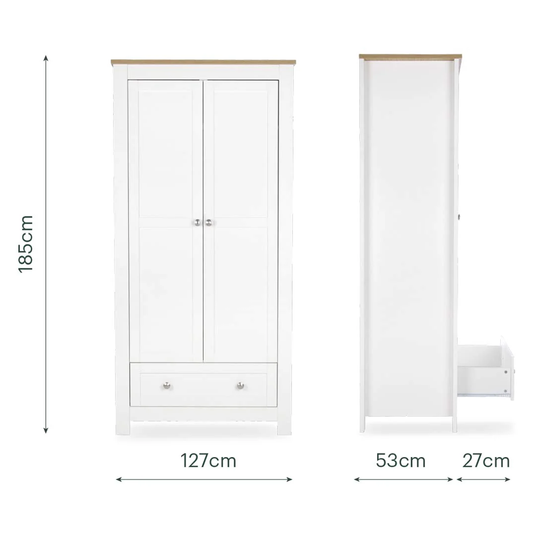 CuddleCo Burford Wardrobe - White/Oak - Image 6