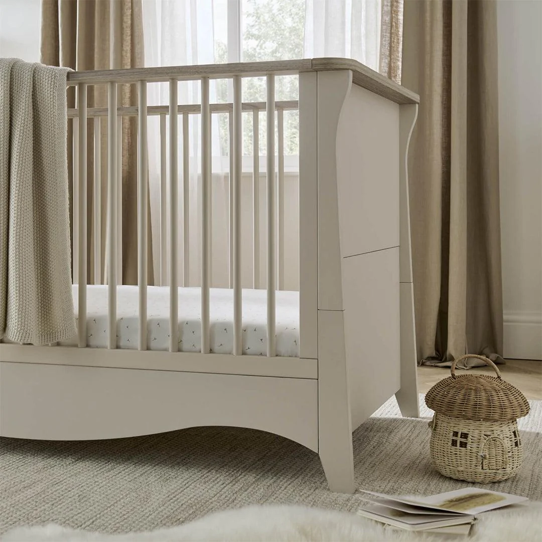 CuddleCo Clara 3 Piece Set Drawer Dresser Cot Bed + Wardrobe - Cashmere - Image 8