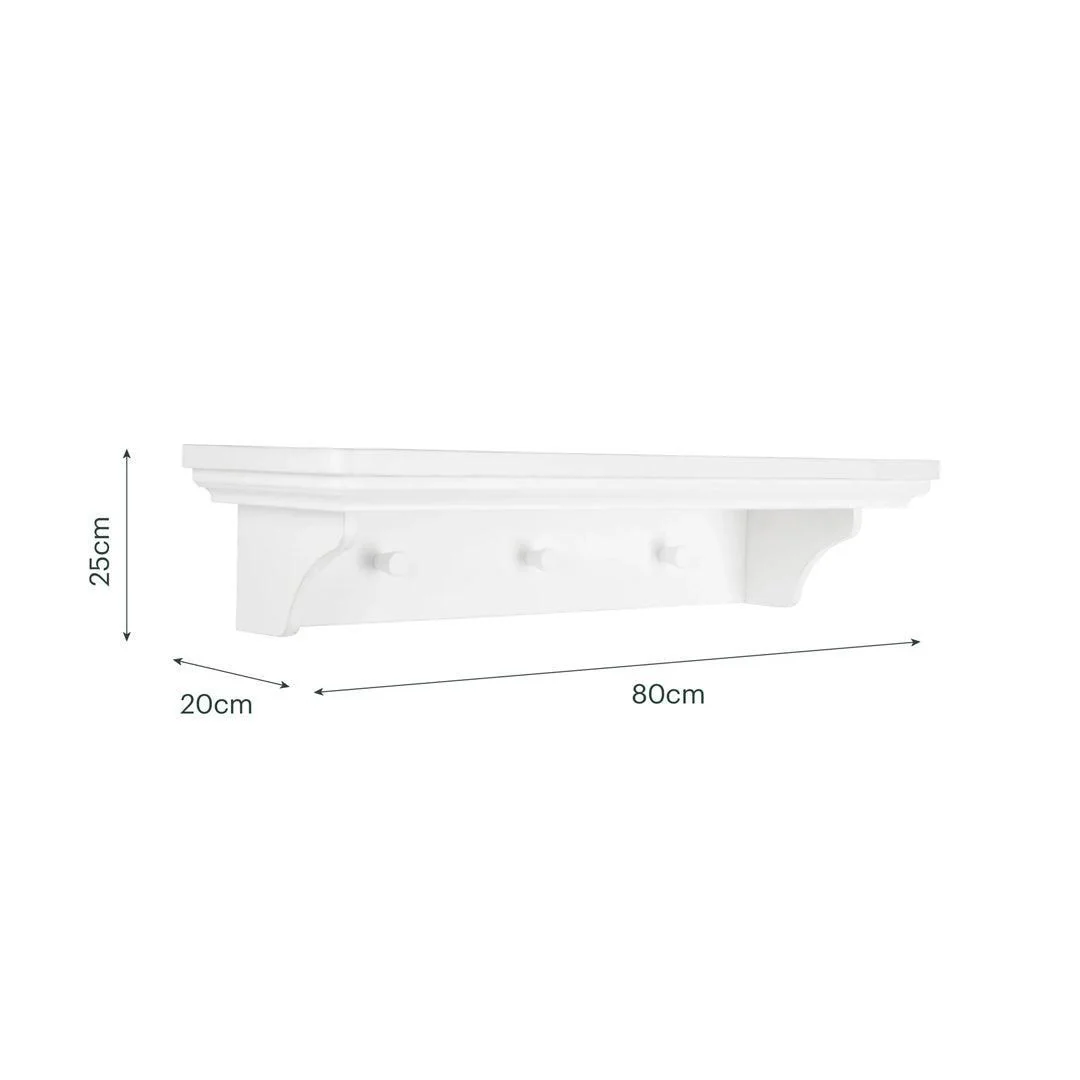 CuddleCo Shelf (800m with 3 knobs) Assembled - White - Image 4
